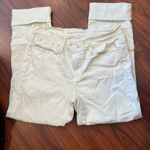 White Calvin Klein skinny jeans